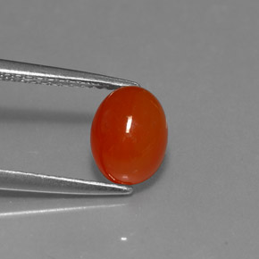 9,17 ctw natürlicher rot-orange Karneol, Oval Schliff, Lichtdurchlässig