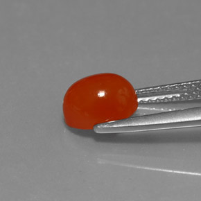 9,17 ctw natürlicher rot-orange Karneol, Oval Schliff, Lichtdurchlässig
