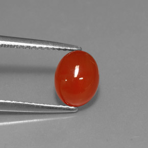 9,17 ctw natürlicher rot-orange Karneol, Oval Schliff, Lichtdurchlässig