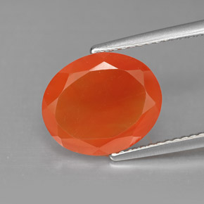 9,17 ctw natürlicher rot-orange Karneol, Oval Schliff, Lichtdurchlässig
