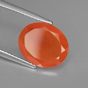 9,17 ctw natürlicher rot-orange Karneol, Oval Schliff, Lichtdurchlässig