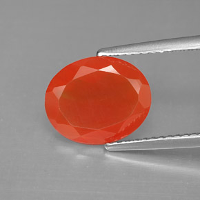 9,17 ctw natürlicher rot-orange Karneol, Oval Schliff, Lichtdurchlässig