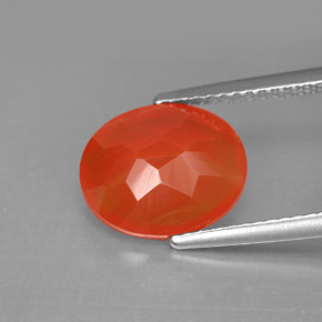 9,17 ctw natürlicher rot-orange Karneol, Oval Schliff, Lichtdurchlässig