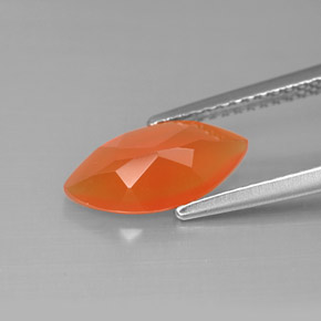 1,35 ctw natürlicher orangefarbener Karneol, Transparent, Transparent / Lichtdurchlässig