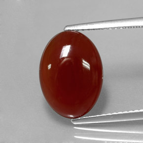 5,28 ctw natürlicher orangefarbener Karneol, Oval Schliff, Lichtdurchlässig
