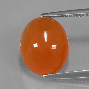 5,15 ctw natürlicher orangefarbener Karneol, Oval Schliff, Lichtdurchlässig