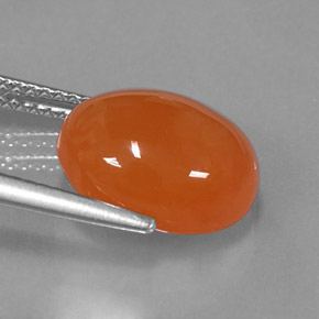 5,15 ctw natürlicher orangefarbener Karneol, Oval Schliff, Lichtdurchlässig