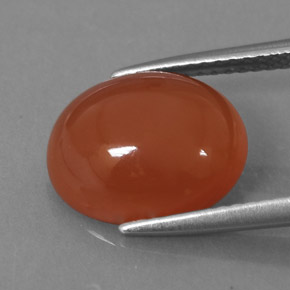 4,06 ctw natürlicher orangefarbener Karneol, Oval Schliff, Lichtdurchlässig