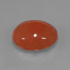 3,92 ctw natürlicher orangefarbener Karneol, Oval Schliff, Lichtdurchlässig