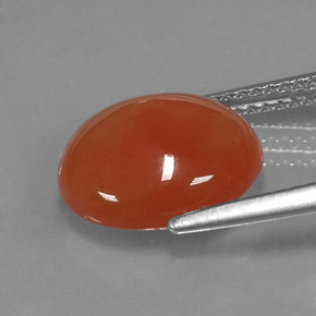 3,92 ctw natürlicher orangefarbener Karneol, Oval Schliff, Lichtdurchlässig