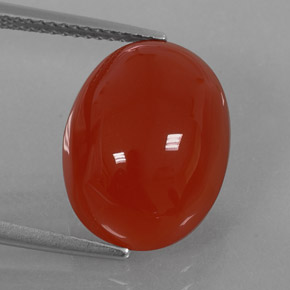 9,17 ctw natürlicher rot-orange Karneol, Oval Schliff, Lichtdurchlässig
