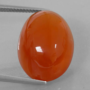 18,75 ctw natürlicher orangefarbener Karneol, Oval Schliff, Lichtdurchlässig