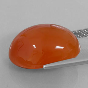 18,75 ctw natürlicher orangefarbener Karneol, Oval Schliff, Lichtdurchlässig