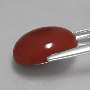 6,11 ctw natürlicher orangefarbener Karneol, Oval Schliff, Lichtdurchlässig