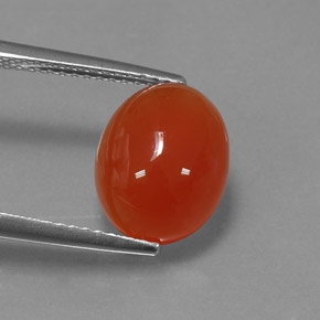 3,77 ctw natürlicher orangefarbener Karneol, Oval Schliff, Lichtdurchlässig