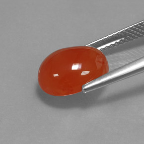 3,77 ctw natürlicher orangefarbener Karneol, Oval Schliff, Lichtdurchlässig