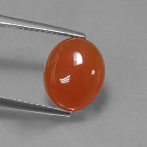 9,17 ctw natürlicher rot-orange Karneol, Transparent, Transparent / Lichtdurchlässig