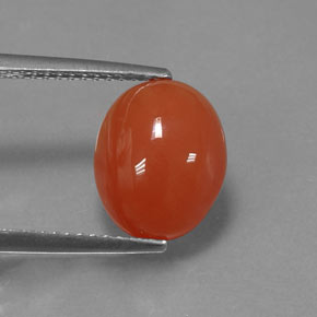 3,33 ctw natürlicher orangefarbener Karneol, Oval Schliff, Lichtdurchlässig