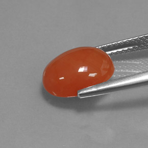 3,33 ctw natürlicher orangefarbener Karneol, Oval Schliff, Lichtdurchlässig