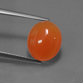 4,71 ctw natürlicher orangefarbener Karneol, Oval Schliff, Lichtdurchlässig