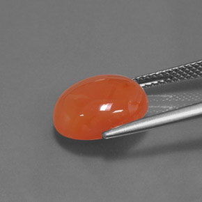 4,71 ctw natürlicher orangefarbener Karneol, Oval Schliff, Lichtdurchlässig