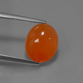 4,59 ctw natürlicher orangefarbener Karneol, Oval Schliff, Lichtdurchlässig