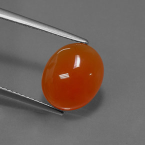 4,17 ctw natürlicher orangefarbener Karneol, Oval Schliff, Lichtdurchlässig
