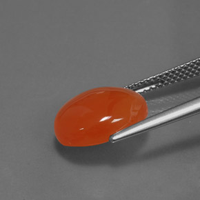 4,17 ctw natürlicher orangefarbener Karneol, Oval Schliff, Lichtdurchlässig