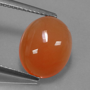 4,22 ctw natürlicher orangefarbener Karneol, Oval Schliff, Lichtdurchlässig