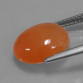 4,22 ctw natürlicher orangefarbener Karneol, Oval Schliff, Lichtdurchlässig