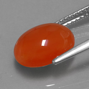3,29 ctw natürlicher orangefarbener Karneol, Transparent, Transparent / Lichtdurchlässig