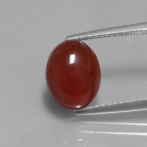 2,98 ctw natürlicher orangefarbener Karneol, Oval Schliff, Lichtdurchlässig