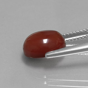 2,98 ctw natürlicher orangefarbener Karneol, Oval Schliff, Lichtdurchlässig