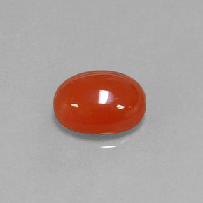 9,17 ctw natürlicher rot-orange Karneol, Oval Schliff, Lichtdurchlässig