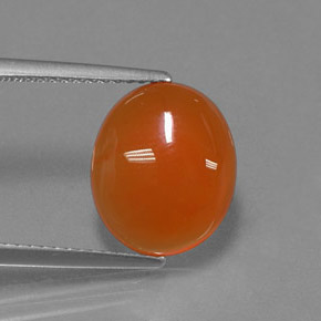 3,69 ctw natürlicher orangefarbener Karneol, Oval Schliff, Lichtdurchlässig