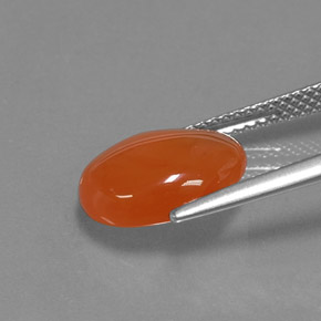 3,69 ctw natürlicher orangefarbener Karneol, Oval Schliff, Lichtdurchlässig