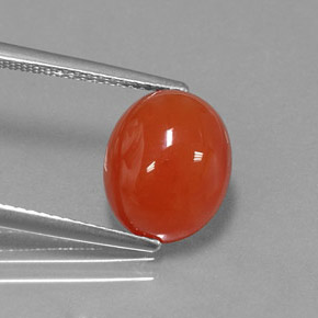 4,02 ctw natürlicher orangefarbener Karneol, Oval Schliff, Lichtdurchlässig