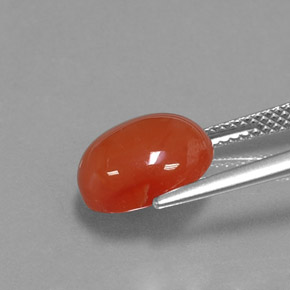 4,02 ctw natürlicher orangefarbener Karneol, Oval Schliff, Lichtdurchlässig