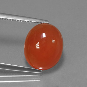 9,17 ctw natürlicher rot-orange Karneol, Oval Schliff, Lichtdurchlässig