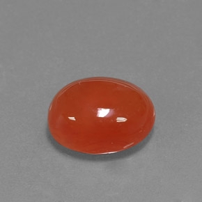 9,17 ctw natürlicher rot-orange Karneol, Oval Schliff, Lichtdurchlässig