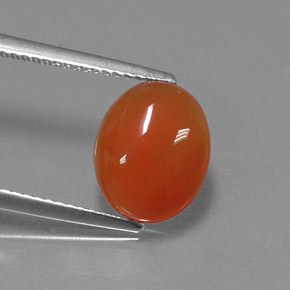 3,02 ctw natürlicher orangefarbener Karneol, Oval Schliff, Lichtdurchlässig