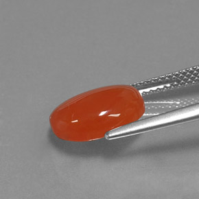 3,02 ctw natürlicher orangefarbener Karneol, Oval Schliff, Lichtdurchlässig
