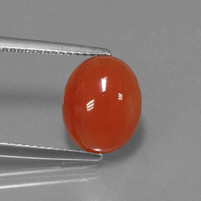 3,53 ctw natürlicher orangefarbener Karneol, Oval Schliff, Lichtdurchlässig