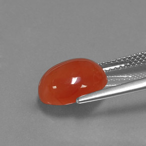 3,53 ctw natürlicher orangefarbener Karneol, Oval Schliff, Lichtdurchlässig
