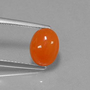 2,38 ctw natürlicher orangefarbener Karneol, Oval Schliff, Lichtdurchlässig