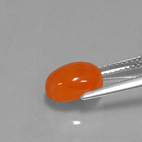 2,38 ctw natürlicher orangefarbener Karneol, Oval Schliff, Lichtdurchlässig