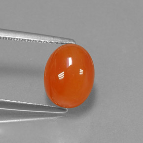 3,24 ctw natürlicher orangefarbener Karneol, Oval Schliff, Lichtdurchlässig