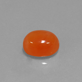 3,24 ctw natürlicher orangefarbener Karneol, Oval Schliff, Lichtdurchlässig