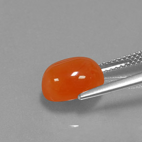 3,24 ctw natürlicher orangefarbener Karneol, Oval Schliff, Lichtdurchlässig