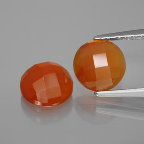  ct natürliche rot-orange Karneol-Edelsteine, Transparent, Transparent / Lichtdurchlässig